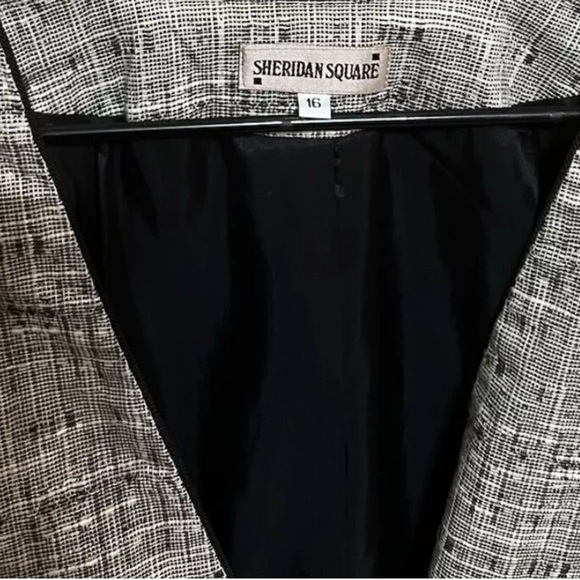 SHERIDAN SQUARE Vntg WOMENS JACKET BLAZER SZ 6 GRAY Large BUTTON closing Size 16 - Picture 3 of 3